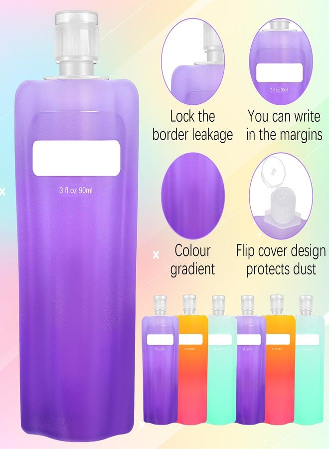 Dimeho 6 Pcs Travel Pouches for Toiletries, 3 oz Travel Size Containers Leak Proof Empty Squeeze Pouches (orange, purple and green) - Image 3